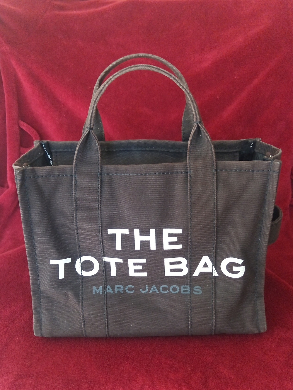 Marc Jacobs Brown Canvas 'The Tote Bag' with White Logo